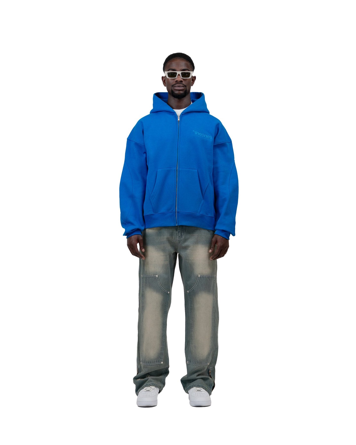 "ART & DESIGN" LOGO ZIPPER ROYAL BLUE - theonesclo
