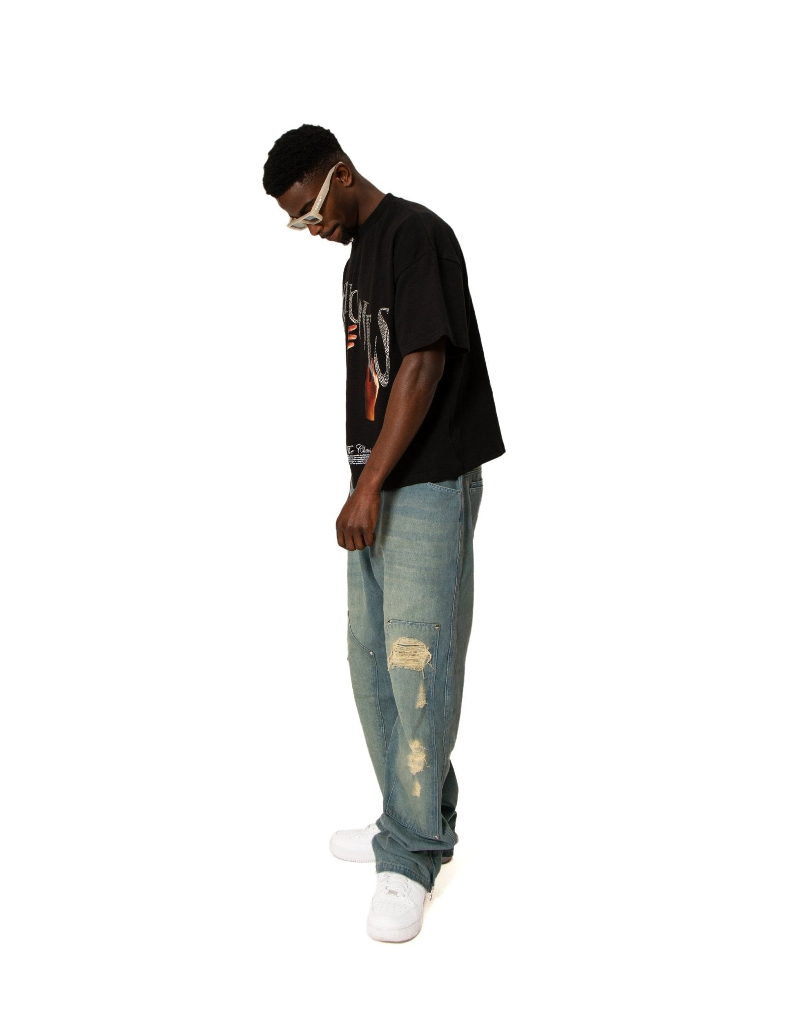 EVERYDAY CARPENTER "WASHED/CREAM" RIPPED - theonesclo